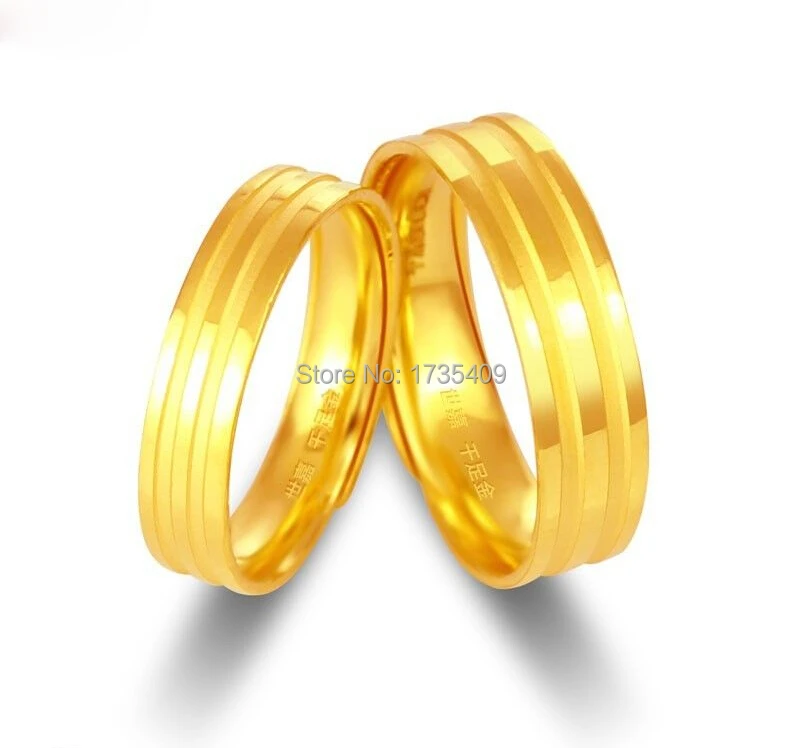 Пара свадебных колец/Прочные Кольца из 24 каратного желтого золота 12 2 г|ring|ring valuering