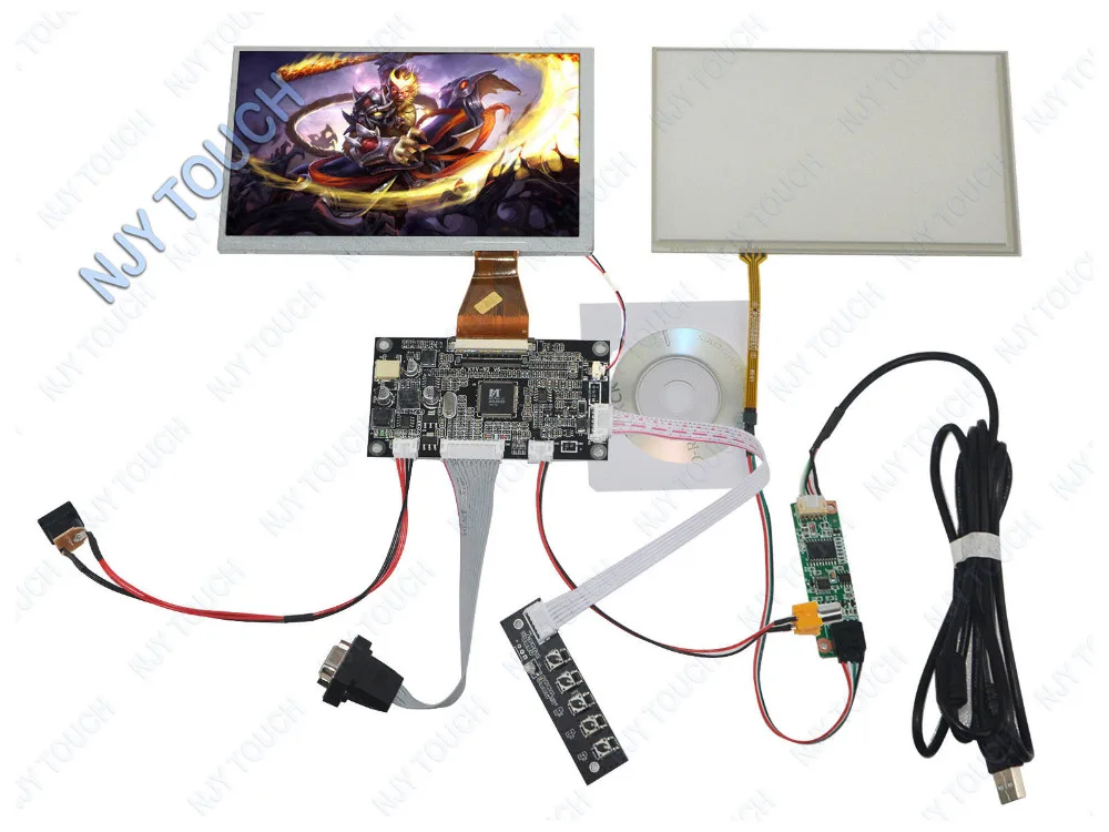 

Free shipping 7" TFT A070VW04 V0 800x480 LCD Screen + USB Touch Panel + VGA AV Controller Board Kit