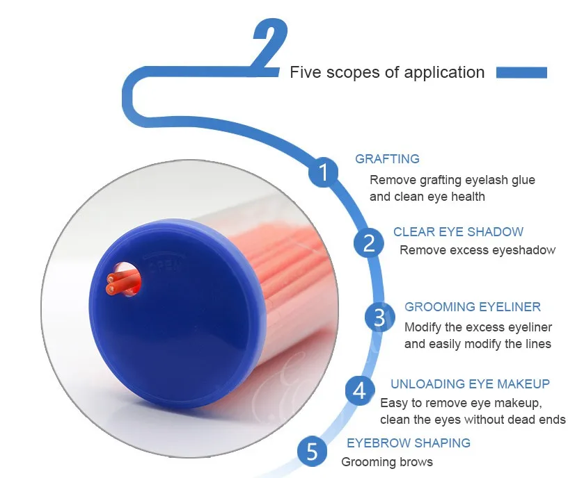 Eyewin для ресницы человека Расширение ресницы аксессуары набор одноразовые щетки чистящие накладные ресницы