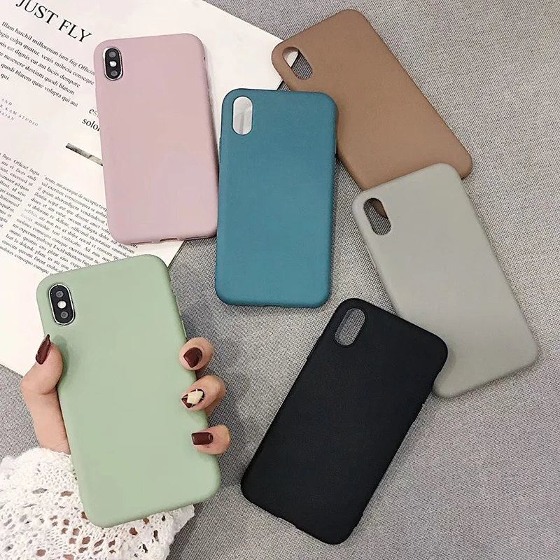Чехол для телефона Coque iphone 6 S 7 8 Plus мягкий силиконовый чехол TP однотонный