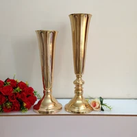 height 50cm 19 7 gold wedding table flower vases wedding decoration 10pcslot small style