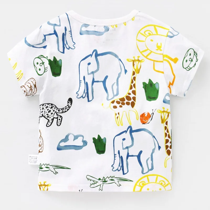 Летняя детская футболка для мальчиков девочек топы белого цвета черный Для детей