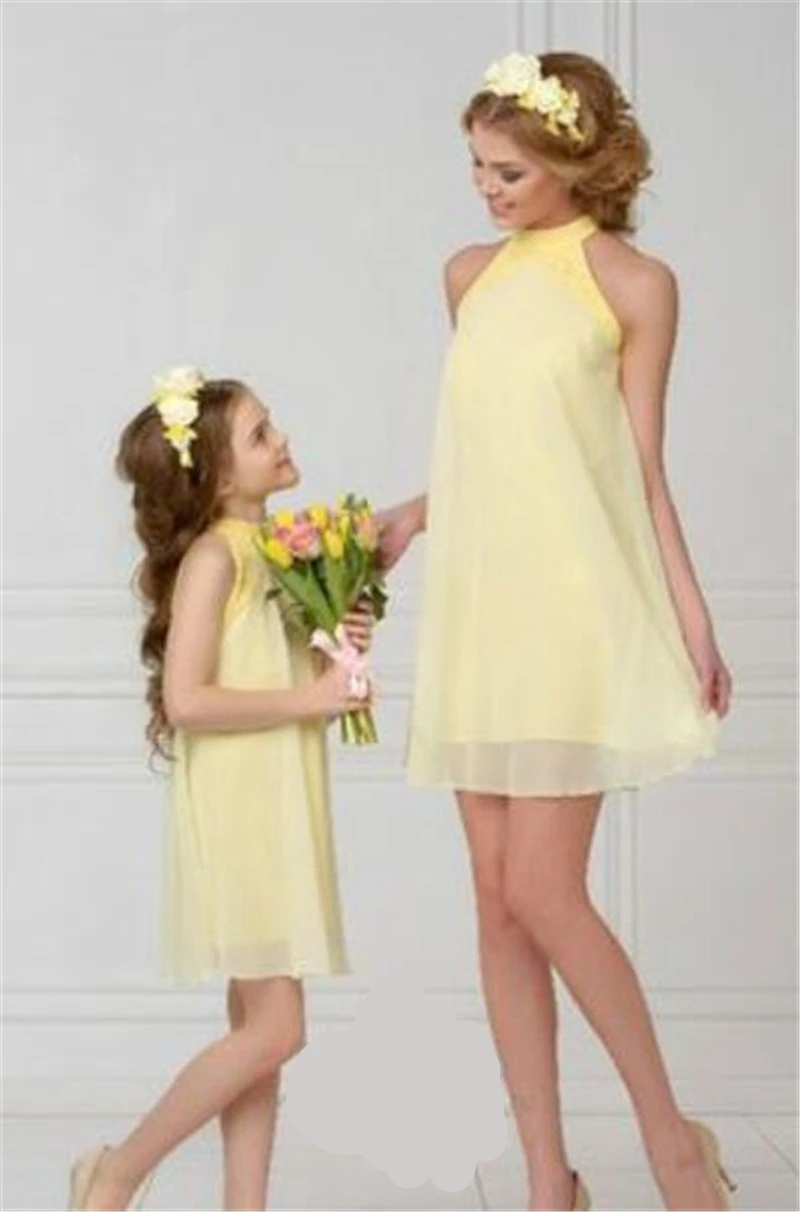 LILIGIRL/Новинка года; Одинаковая одежда для семьи; шифоновое мини-платье для мамы и дочки; элегантная праздничная одежда для девочек