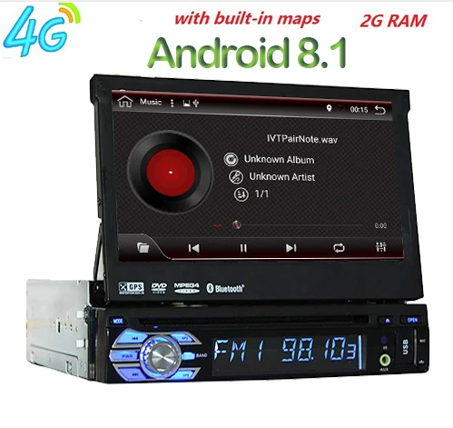 7 &quot1Din Android8.1 CarDVD плеер GPS навигация Универсальный In dash Съемная передняя панель