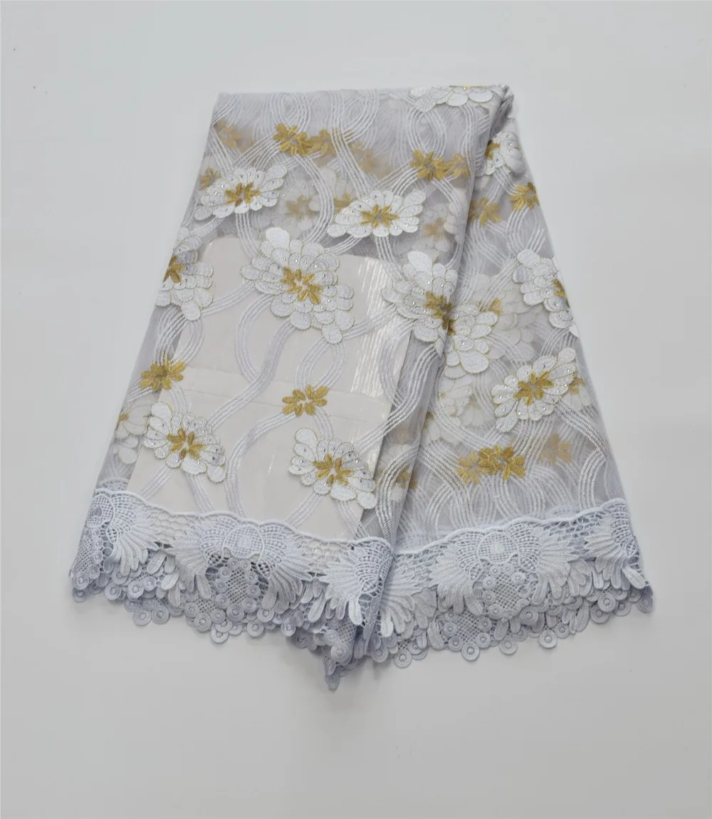 High quality and unique Swiss white yarn embroidery lace fabric August new 5 yards per piece16l-8-14 | Дом и сад