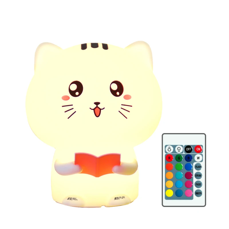 Happy Cat Controller Ночные светильники с животными, ночным фонариком, с функцией записи, хороший подарок на день рождения для детей - Испускаемый цвет: Happy Cat Controller