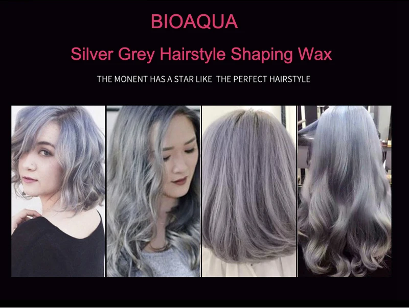 

BIOAQUA Brand 100g Silver Grey Hair Pomade Mud Hairstyle Shaping Wax Cream Quick Dry Modeling Easy To Styling Natural Fluffy Gel