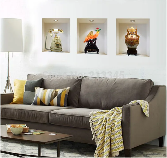 [Fundecor] 3D Трехмерная винтажная ваза часы художественная скульптура домашний декор