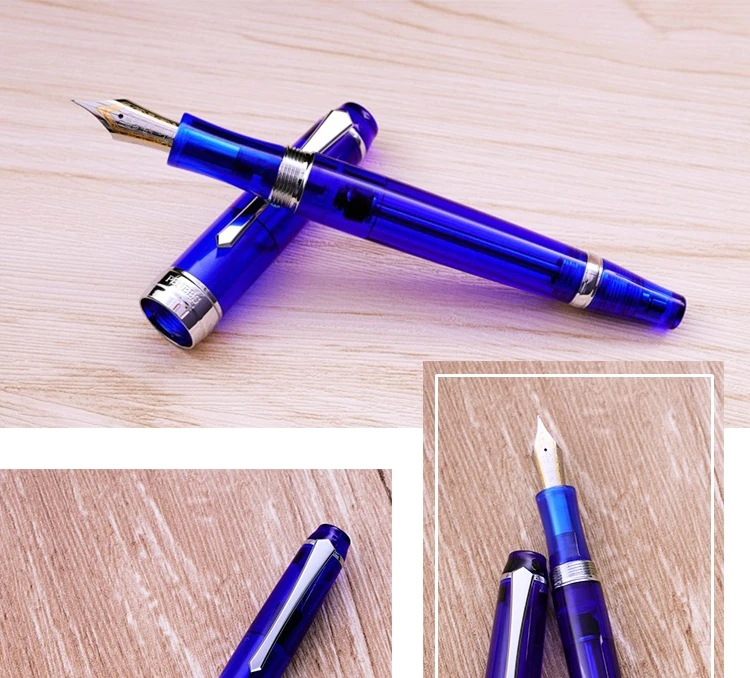 Penbbs 456 вакуумное наполнение авторучка прозрачная смола биколор наконечник даминг ручка