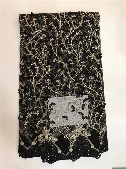 Новинка 2017 африканская чистая кружевная ткань высокое качество синий шнур