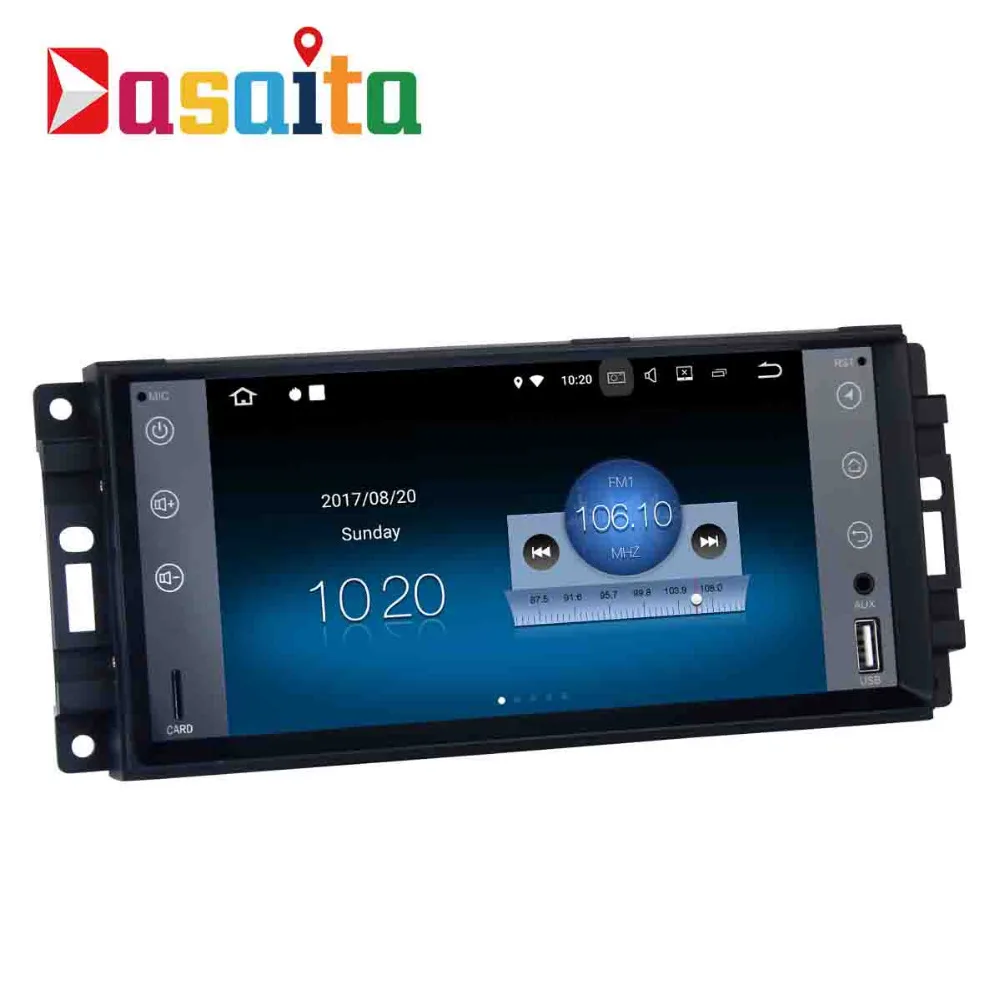 Dasaita 7 &quotAndroid 8 1 Автомобильный gps плеер Navi для Jeep Chrysler Dodge с 2G + 16G четырехъядерным