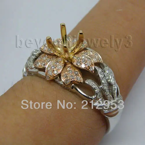 Кольцо обручальное круглое однотонное двухцветное 5 мм 18 карат SR352A|fine jewelry|diamond