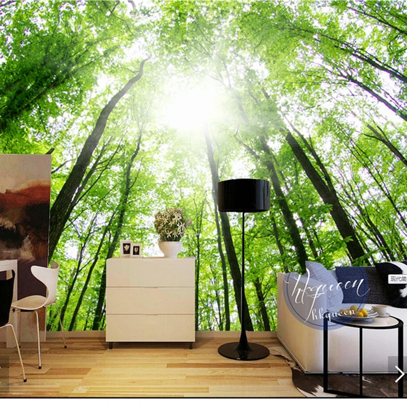 Пользовательские обои с природным ландшафтом солнечный лес фотообои для