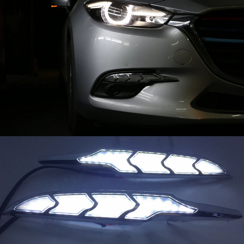 Автомобильная проблесковая 2 шт. для Mazda 3 Mazda3 Axela 2017 2018 вождения DRL дневные ходовые