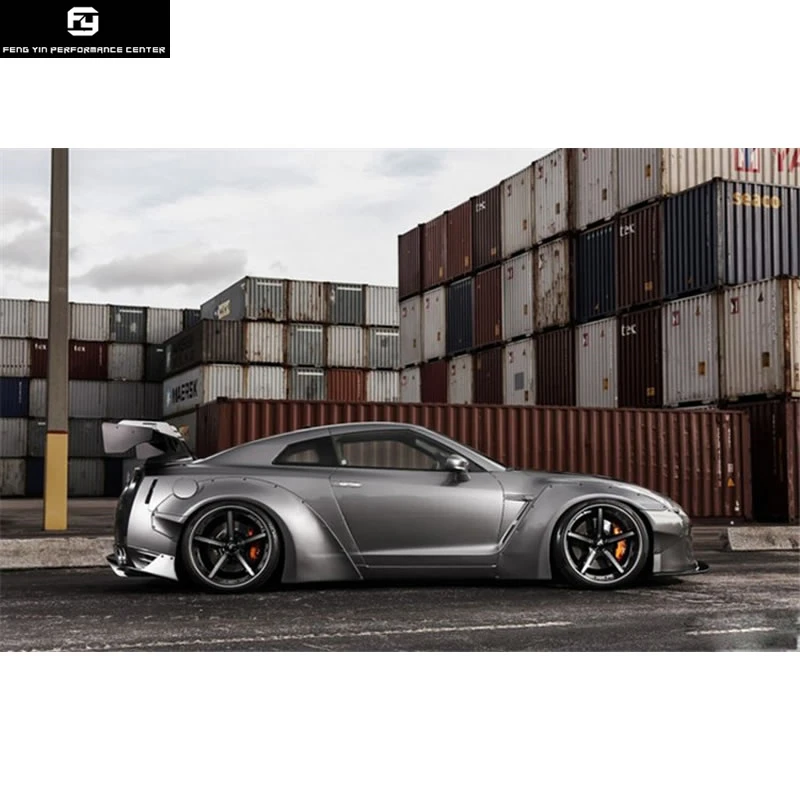GT-R R35 LB широкий автомобильный комплект кузова FRP из углеродного волокна передний бампер губы задний диффузор спойлер колеса брови для Nissan GTR R35 09-15