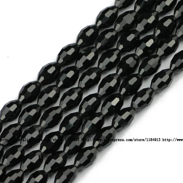 MZ616 Black JHNBY ААА рисовые зерна Австрийские хрустальные бусины 50 шт 6*8 мм овальной формы стеклянные хрустальные бусины для изготовления браслетов своими руками - Цвет: MZ616 Black