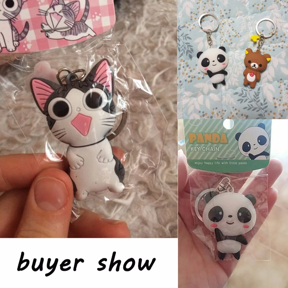 2 шт. в партии милые брелки с рисунком панды сыра кошки сумка подвеска