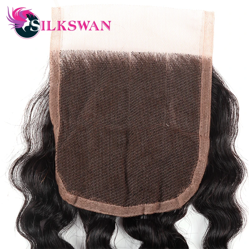 Silkswan, бразильские волнистые пряди, с застежкой, 8-26 дюймов, средний коэффициент, Remy, человеческие волосы, натуральный цвет, 4 шт./партия