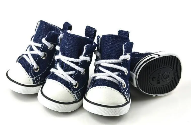 4 шт. джинсовая обувь для собак противоскользящие водонепроницаемые спортивные