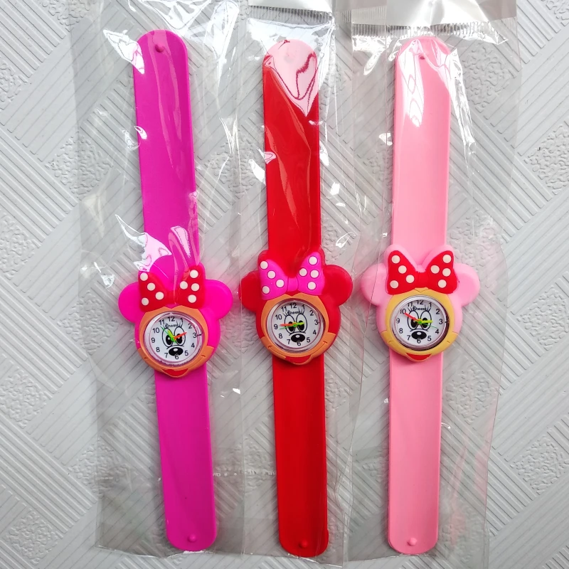 High Quality Children Watch for Girls Baby Gift 3D Minnie Turtle Pat Flap Wrist Watch Child Sports Students Clock Kids Watches