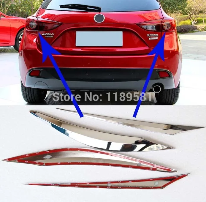 Хромированный задний фонарь для Mazda 3 M3 Axela hatchback(5DR) 2014 2015 2016 ABS|tail light covers|light trimtrim cover