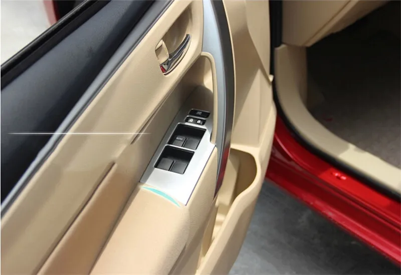 Отделка подлокотника внутренняя дверная ручка отделка блестками для Toyota Corolla-, ABS хром, авто аксессуары