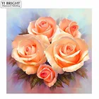 5D алмазная живопись сделай сам, вышивка крестиком, Золотая Лилия, алмазная вышивка, цветы, 3D кристалл, полноразмерная Алмазная мозаика, рукоделие YC