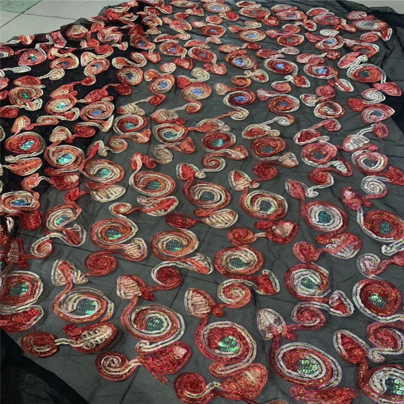 Кружевная ткань с блестками желто-розовый цвет высокое качество африканская