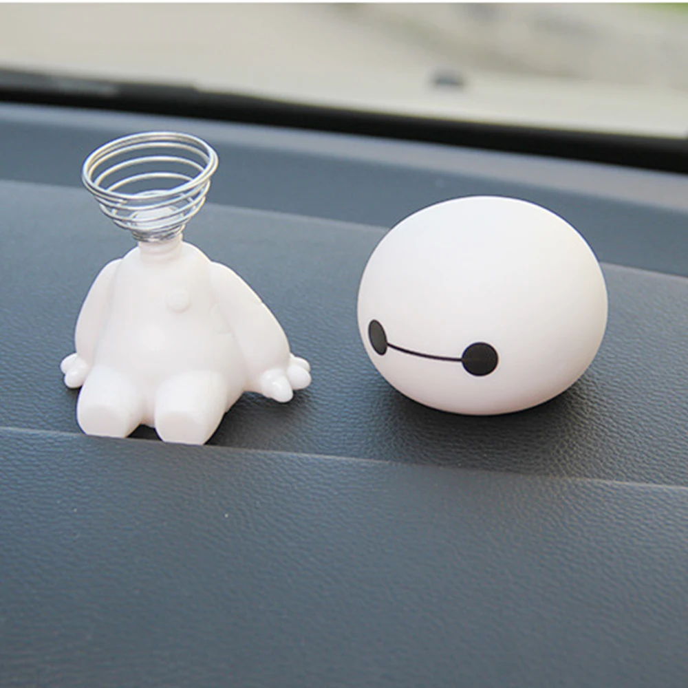 Мультфильм Пластиковый робот Baymax качающаяся голова фигурка автомобиля украшения авто интерьера большие куклы героев, игрушки орнамент аксессуары