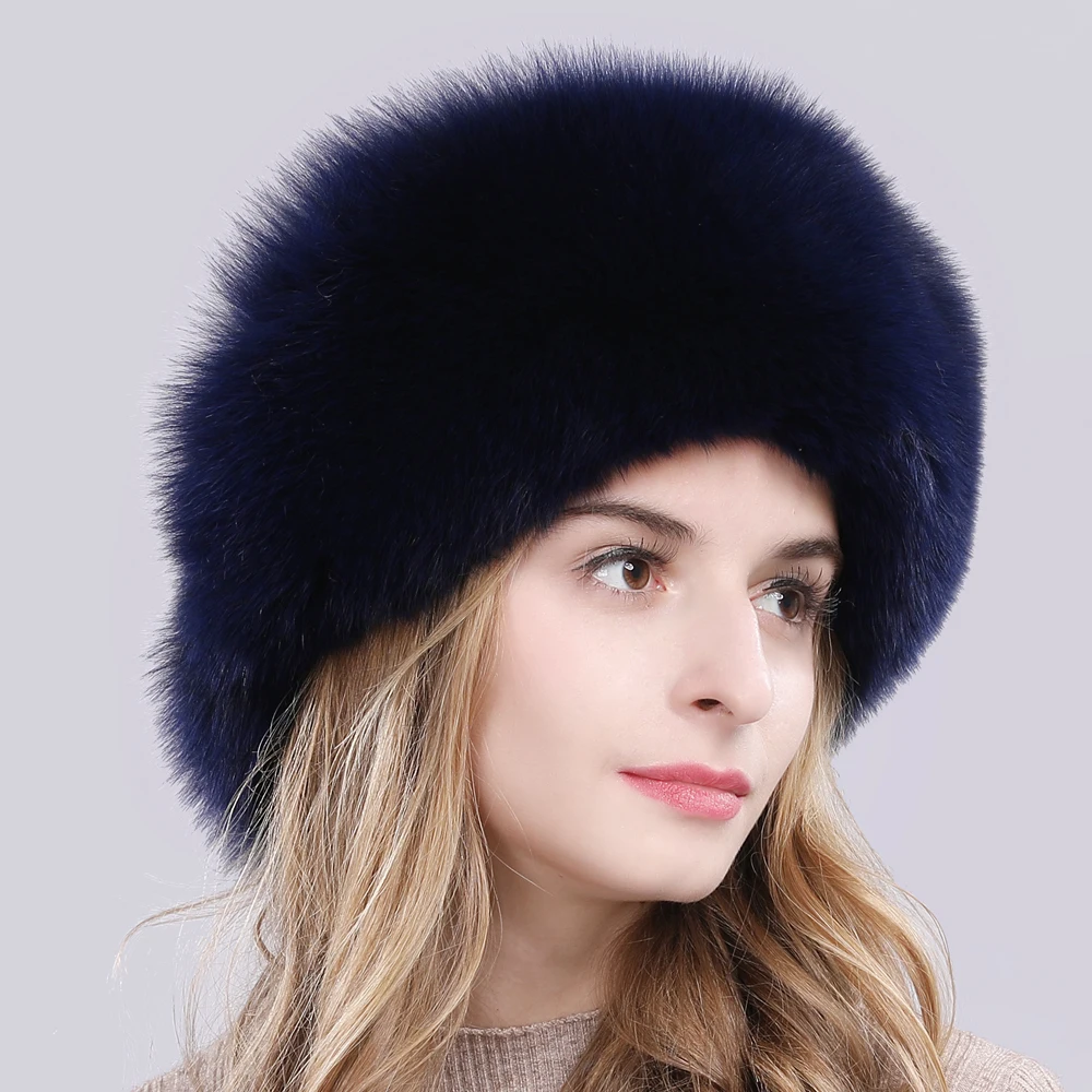 Женские сапоги для русской зимы из натурального меха лисы шапки-ушанки теплый