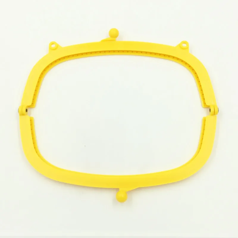 Лимонно желтый пластиковый клатч с застежкой в форме дуги застежка поцелуя сумка