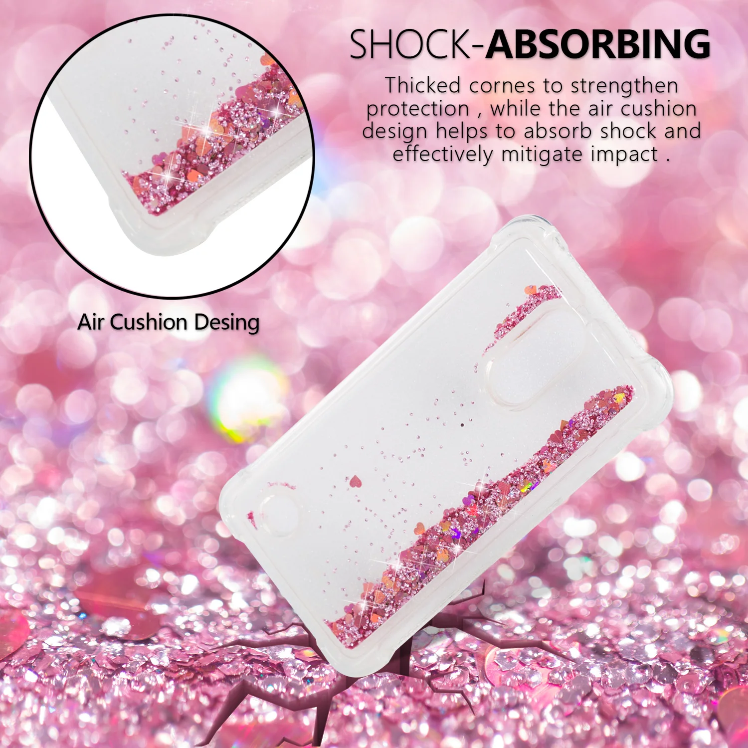 HAIANGUO For Fundas LG K10 2017 Case Love Quicksand Glitter Liquid Soft Silicon Pink Capa TPU Cover Coque K8 K4 |