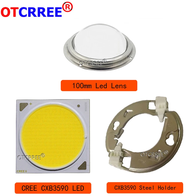 DIY CREE COB CXB3590 светодиодный светильник для выращивания с идеальным держателем 50-2303CR контактный плавник теплоотвод Meanwell драйвер 100 мм стеклянный объектив/Отражатель