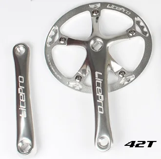 42T Oval Silver Велосипедный складной велосипед BMX квадратный шатун 42 т 45 т Овальный ультра светильник вес 130 мм BCD цепь 170 мм AL60 алюминиевый Кривошип велосипеда - Цвет: 42T Oval Silver