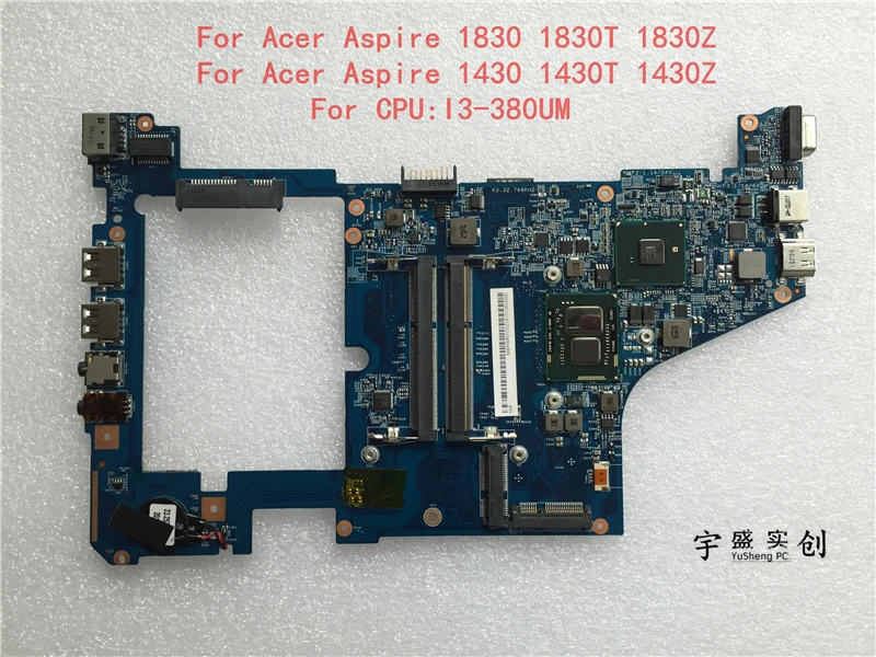 Бесплатная доставка для Acer Aspire 1830 т 1830Z 1430Z 1430T 1430 материнская плата Процессор I3 380UM