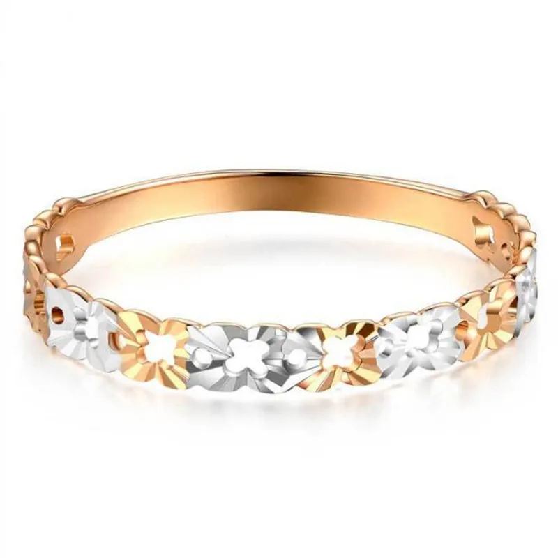 Модные 2 цвета цветы обручальные кольца для женщин Bijoux Anel Femme обручальное кольцо 18 К золото массивные ювелирные украшения в подарок любимой