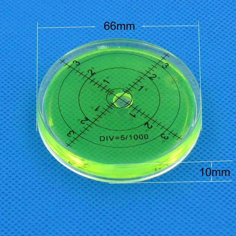 

HACCURY 66*10mm Spirit Bubble level Degree Mark Surface Circular Level Bubble for Measuring Tool Green Red Color