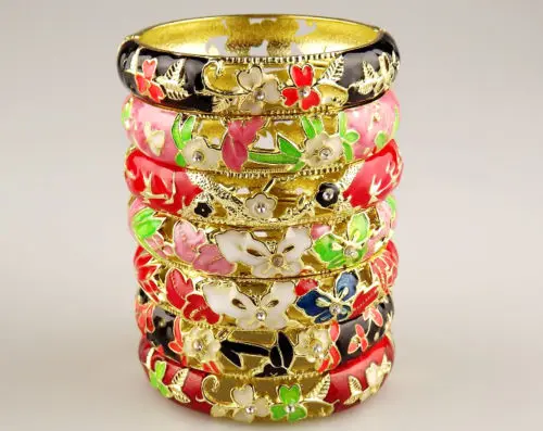 Оптовая продажа 6 шт КИТАЙСКИЙ ручной работы перегородчатая эмаль манжеты полые