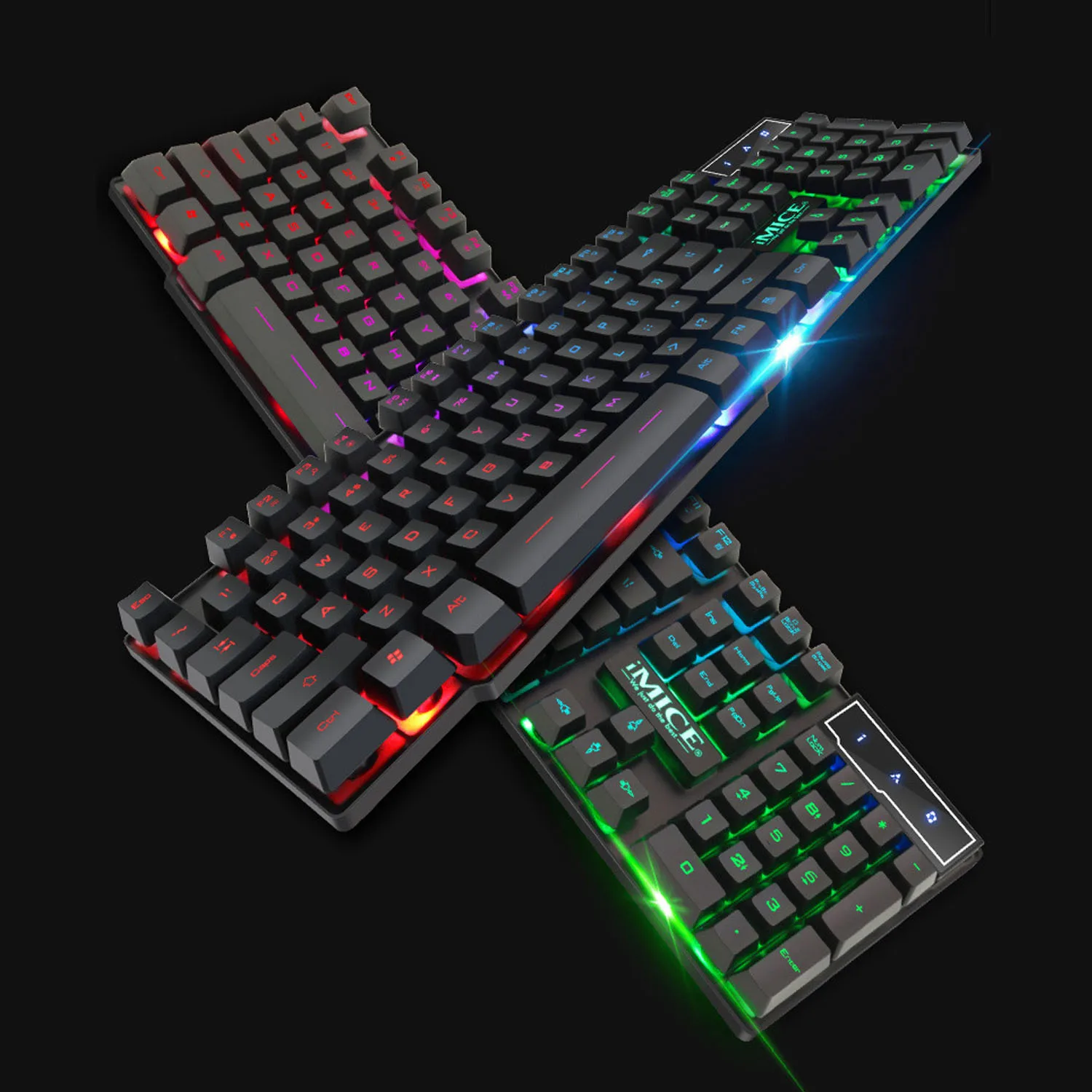 USB клавиатура Vococal игровая с RGB подсветкой защитой от фиктивных
