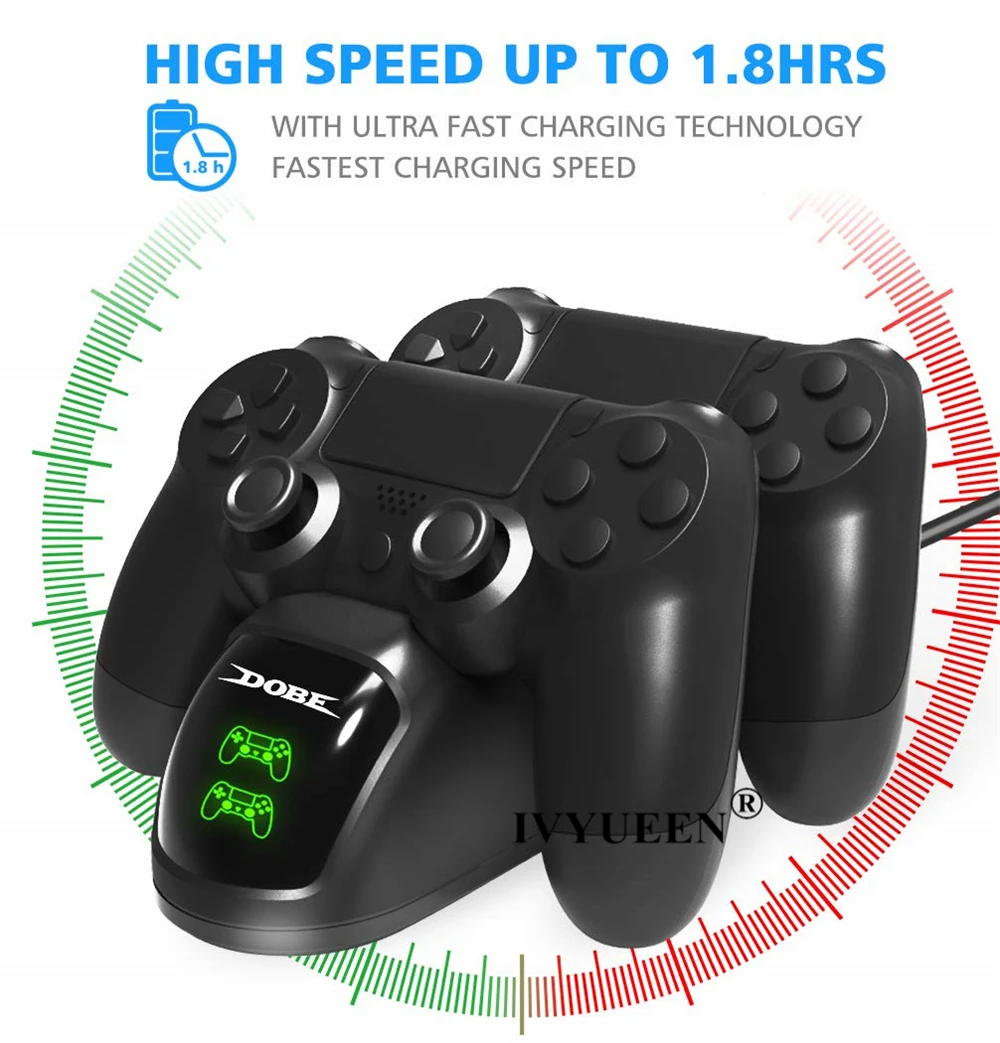 IVYUEEN для PS4 контроллер зарядное устройство DualShock 4 док станция зарядки с USB Playstation Pro тонкая беспроводная