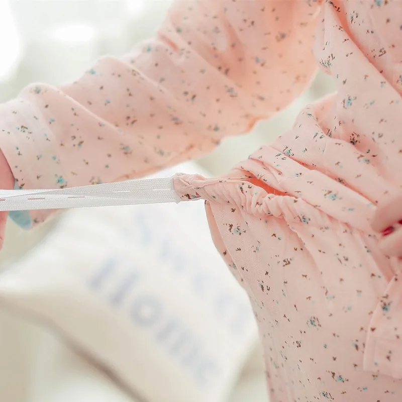 Ночное Белье для беременных с длинным рукавом 2 шт./компл. Пижама кормящих