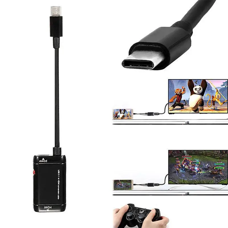 Type-C к HDMI адаптер mini type-C USB 3,1 штекер 1080P HDMI Женский видео конвертер Кабель type-C смартфон планшет d25