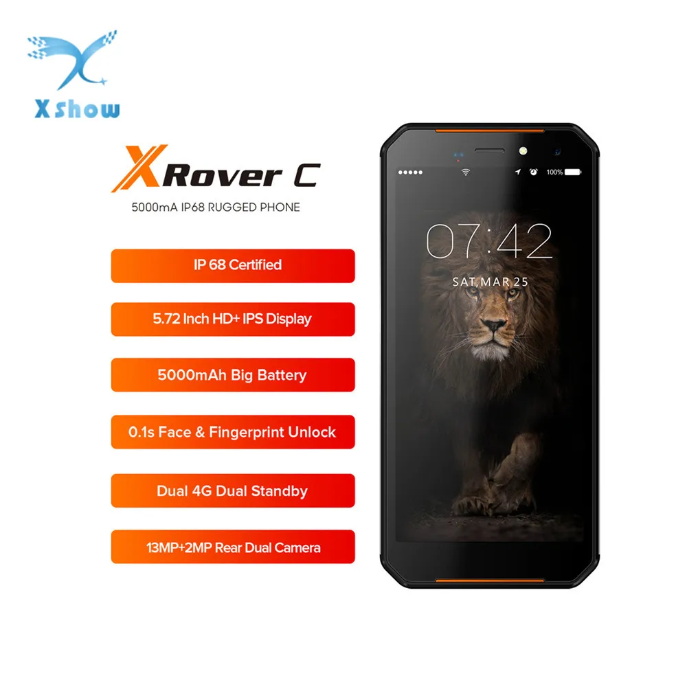 LEAGOO XRover C IP68 NFC Смартфон 5,7" ips 2 Гб ram 16 Гб rom 13 МП Двойная камера 5000 мАч разблокировка отпечаток лица 4G мобильный телефон