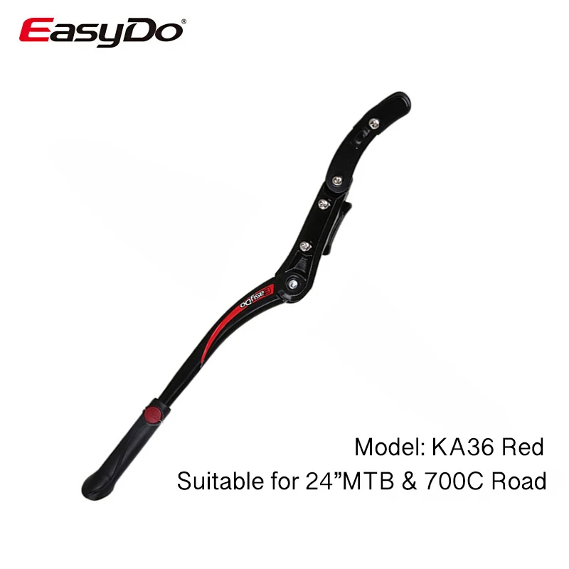 EasyDo 2"-29" MTB велосипедный кик-стенд 700C дорожный велосипед парковочные стойки горный велосипед подножка велосипедный боковой стенд Поддержка Регулируемая - Цвет: KA36 Red