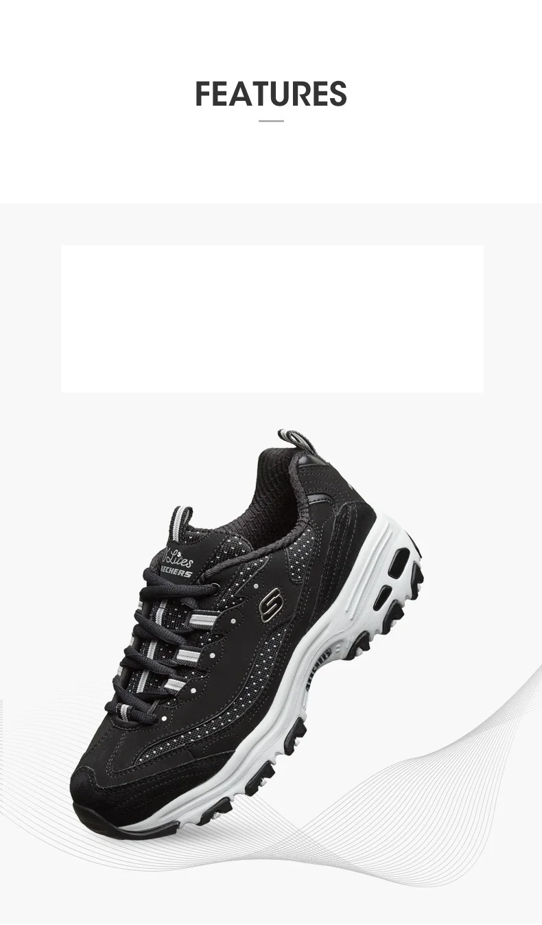 Skechers D'LITES/Повседневная обувь; женские модные теннисные кроссовки на платформе; женские дышащие кроссовки на плоской подошве; 13142-BKW