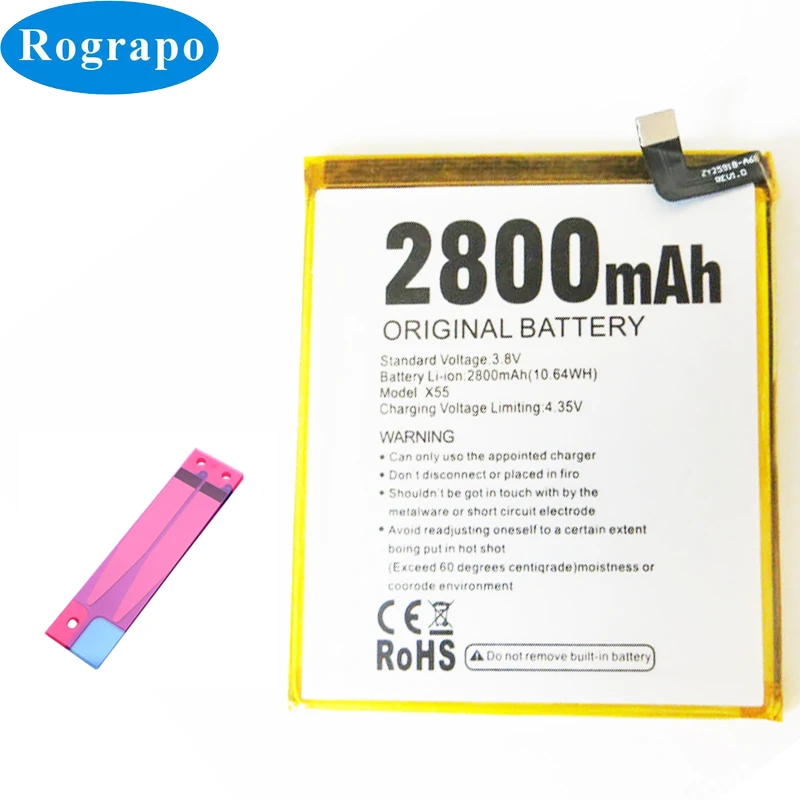 Официальная запасная Батарея 2800mAh X55 для телефонов Doogee X55|Аккумуляторы мобильных