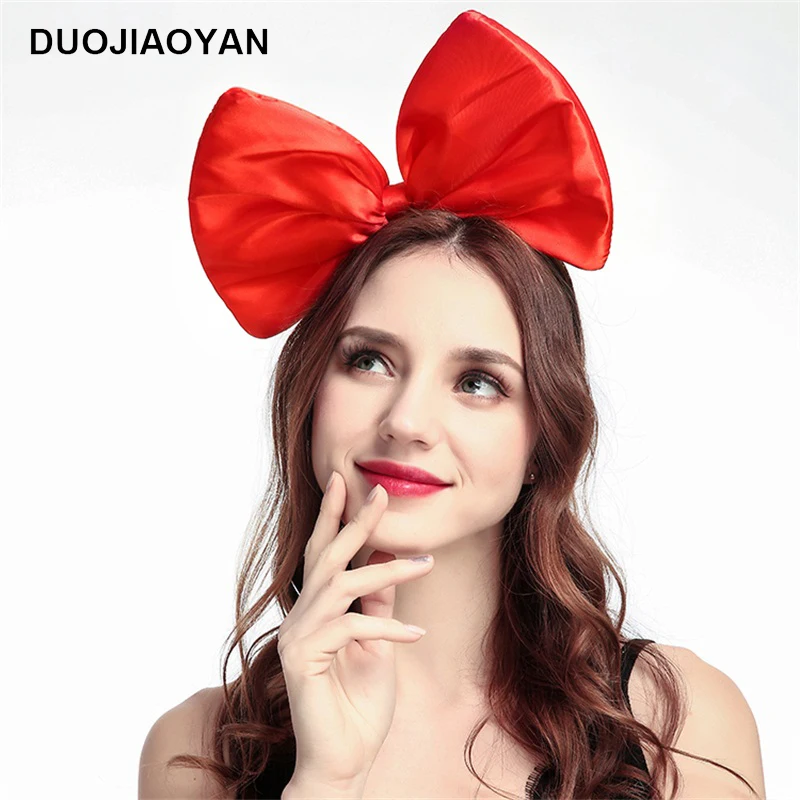 DUOJIAOYAN 2020 модная тканевая атласная повязка на голову с бантом цветные Женские