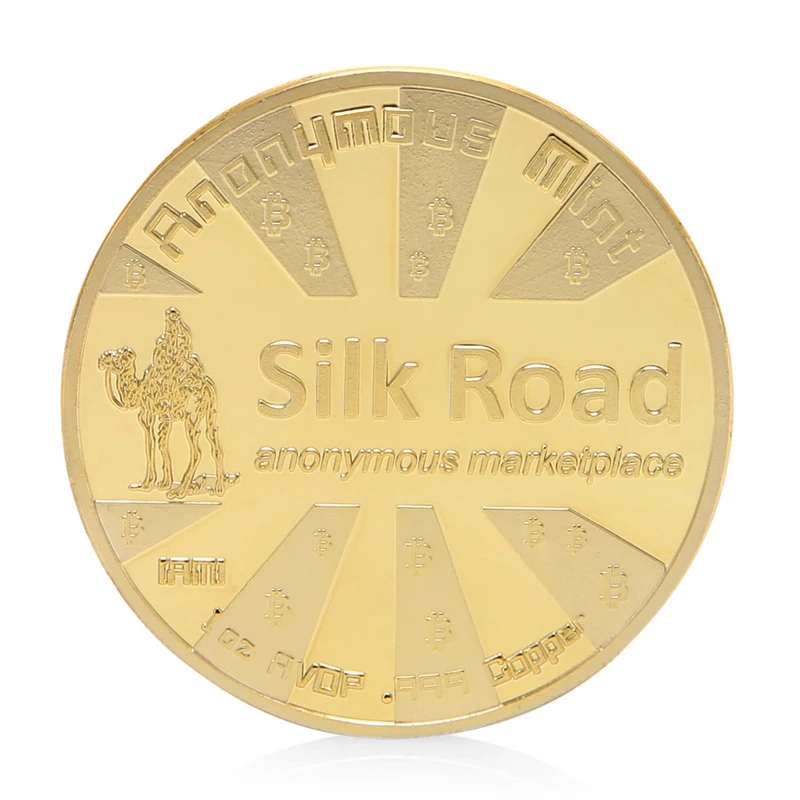 2017 SilkRoad Биткоин BTC монета позолоченные памятные монеты коллекционное искусство