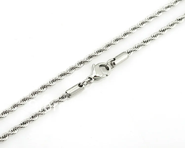 

10PCS 2.4mm*50cm 316L Stainless Steel Braided Chain Man's & Women's Necklace Jewelry,Free Shipping