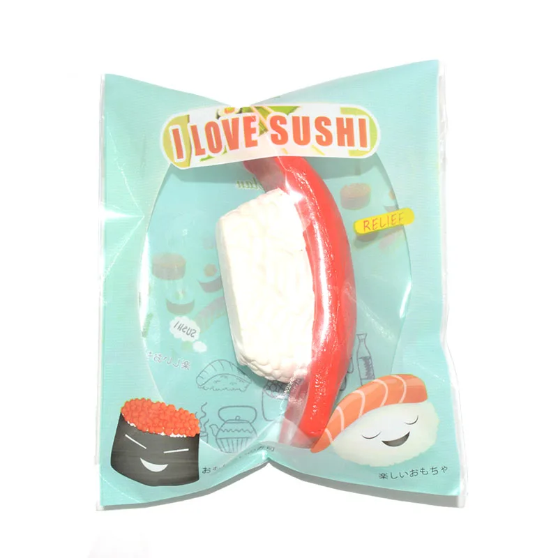 

15PCS/Lot Cute 12CM Tuna Fish Squishy Yummy Sushi Collectibles Soft Toy Bread Ballchain Hot Wholesale